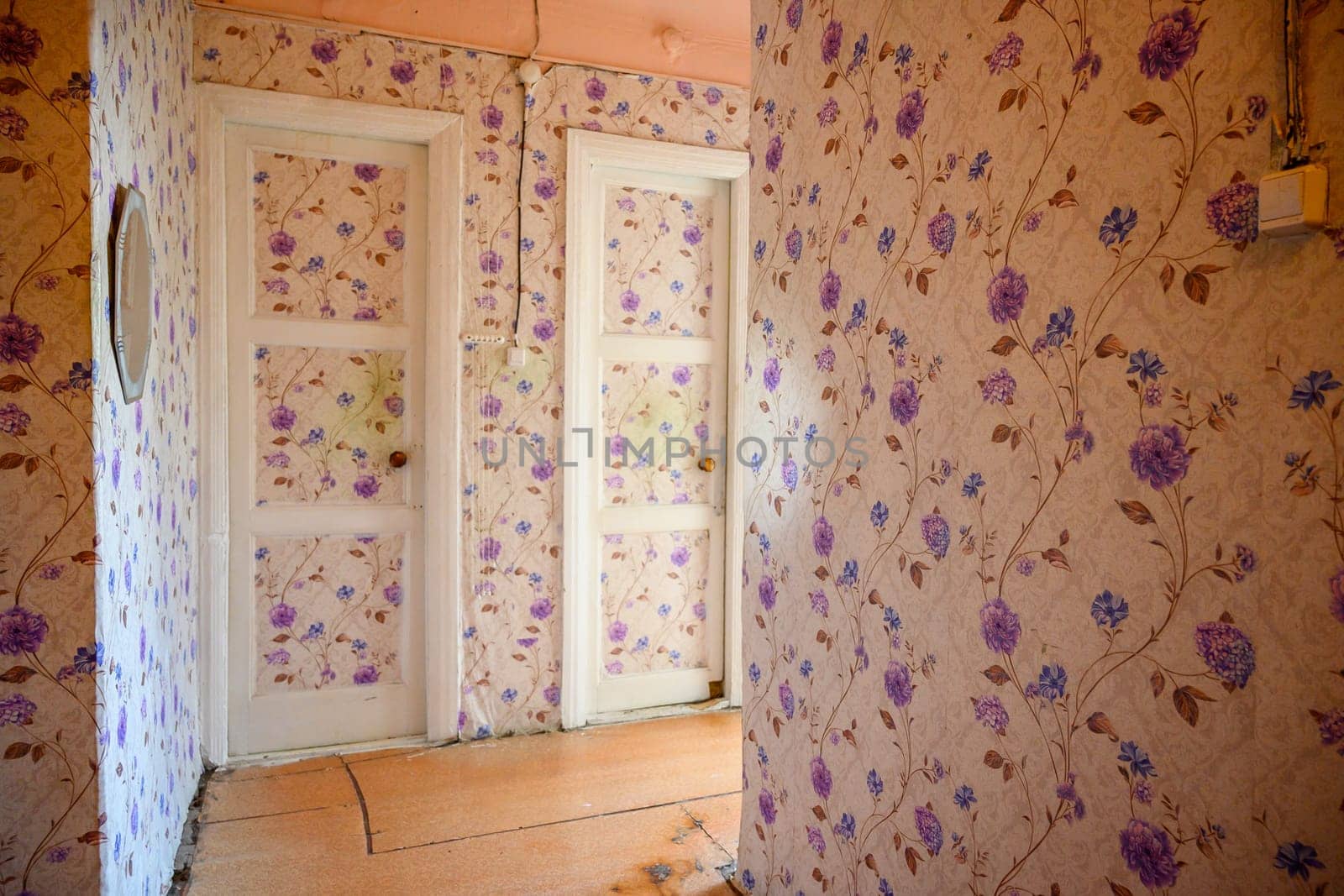 Russia, Moscow- June 06, 2019: interior room apartment. standard repair decoration in hostel. old not modern decor