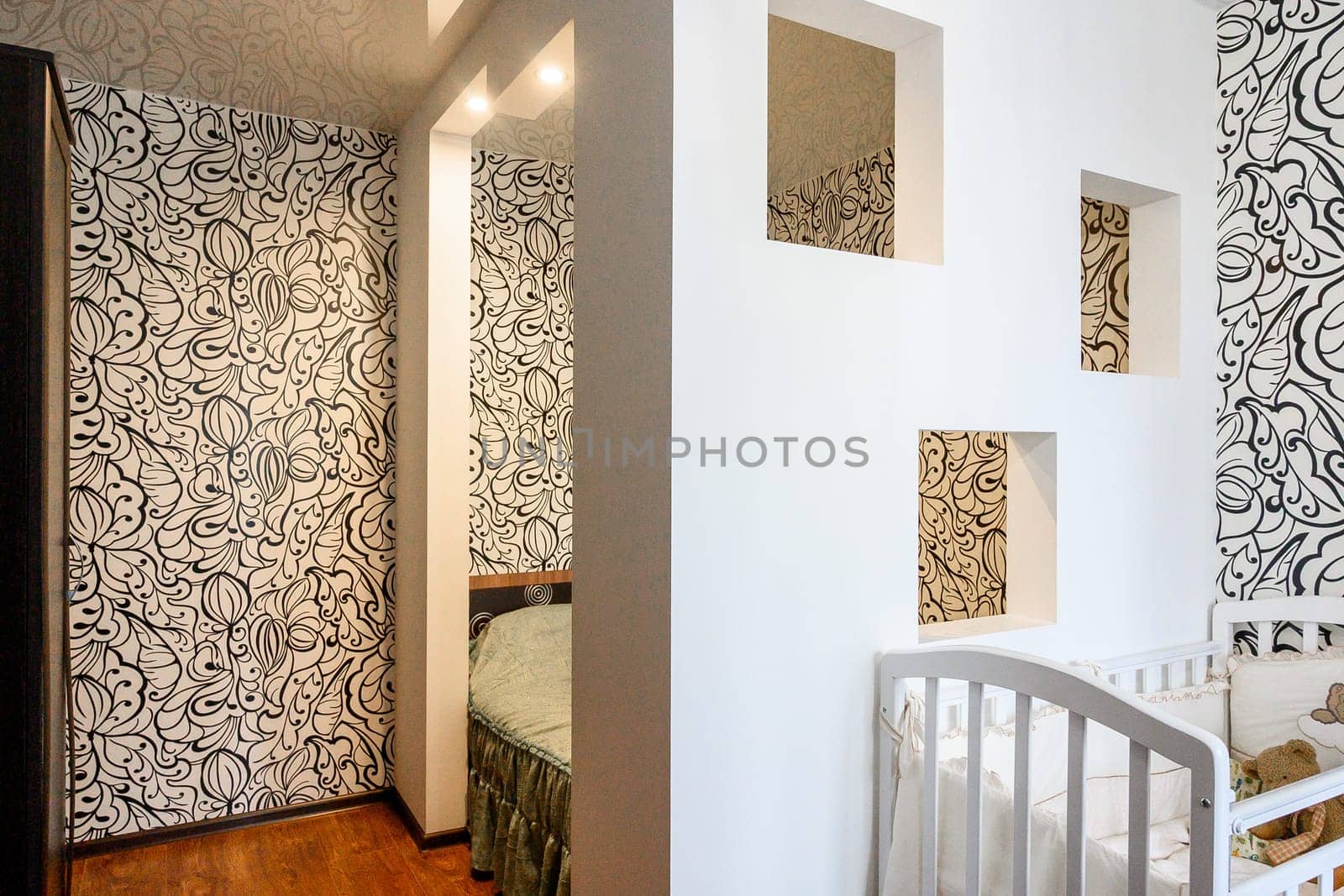 Russia, Moscow- June 10, 2019: interior room apartment. standard repair decoration in hostel