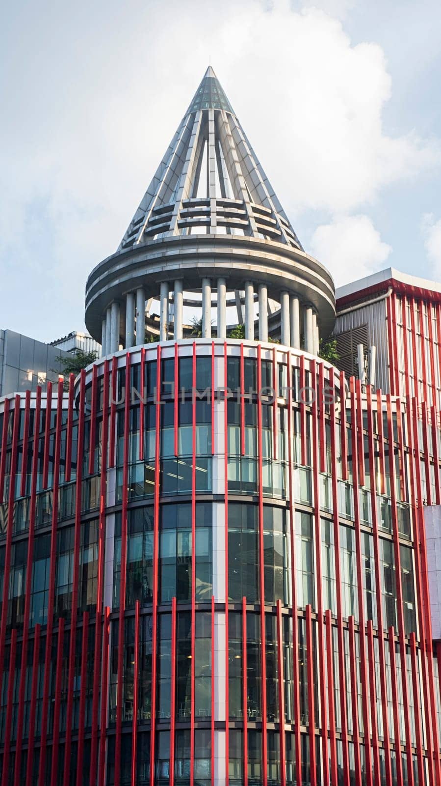 modern windows structure tower round glass architecture