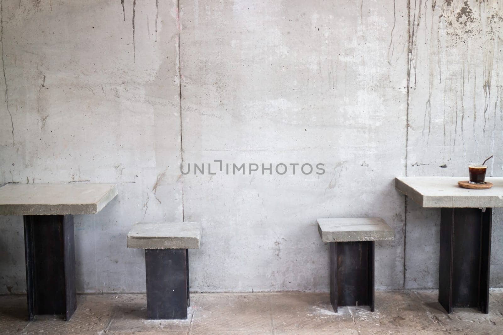 Minimal styled furniture set in the coffee shop, stock photo