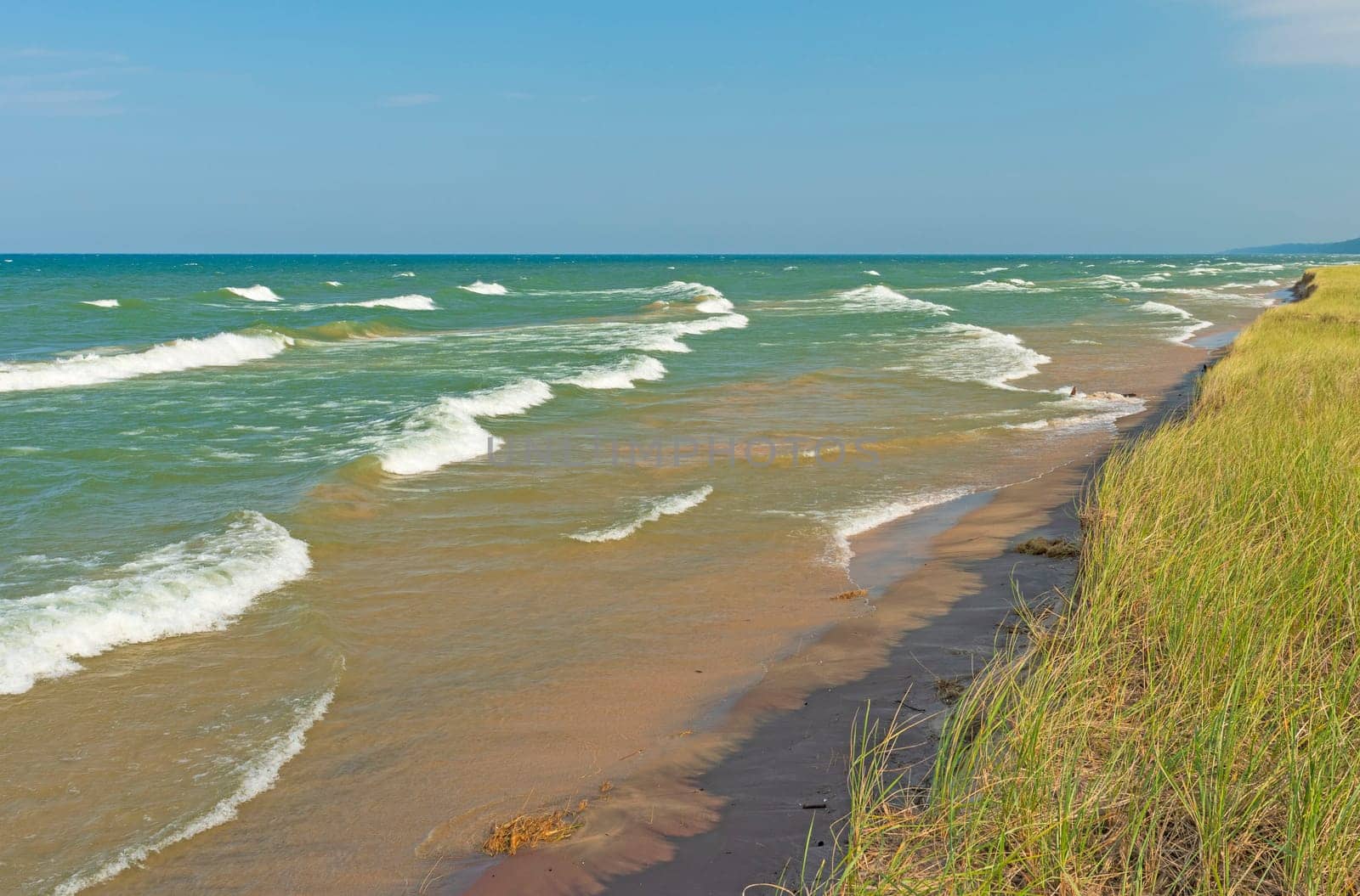 Rolling Waves on the Great Lakes in Lake Michigan near Montague, Michigan
