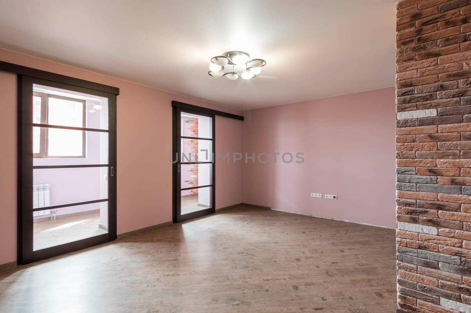 Russia, Moscow- June 11, 2019: interior room apartment. standard repair decoration in hostel