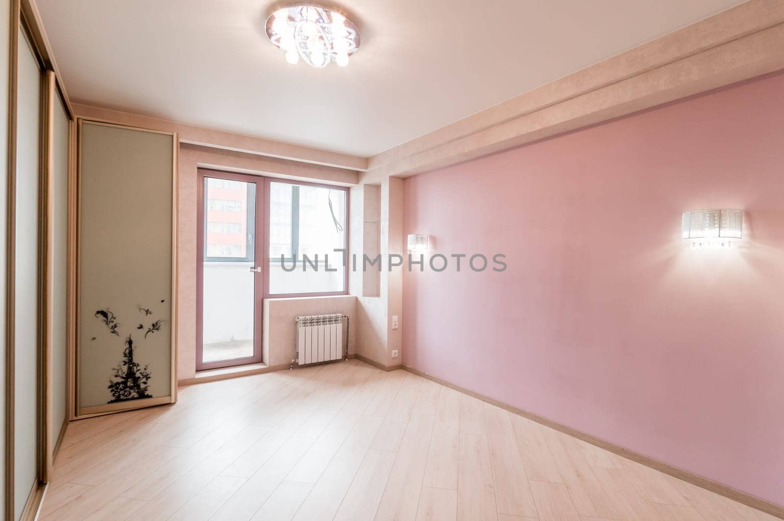 Russia, Moscow- June 11, 2019: interior room apartment. standard repair decoration in hostel