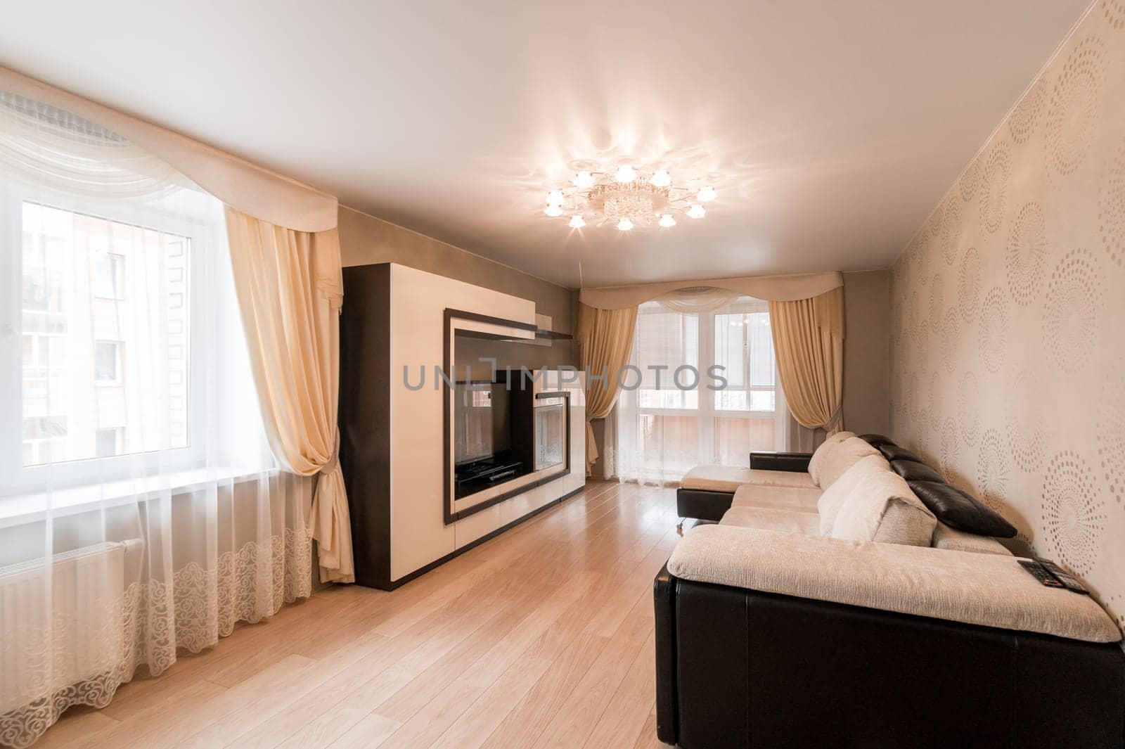 Russia, Moscow- June 11, 2019: interior room apartment. standard repair decoration in hostel