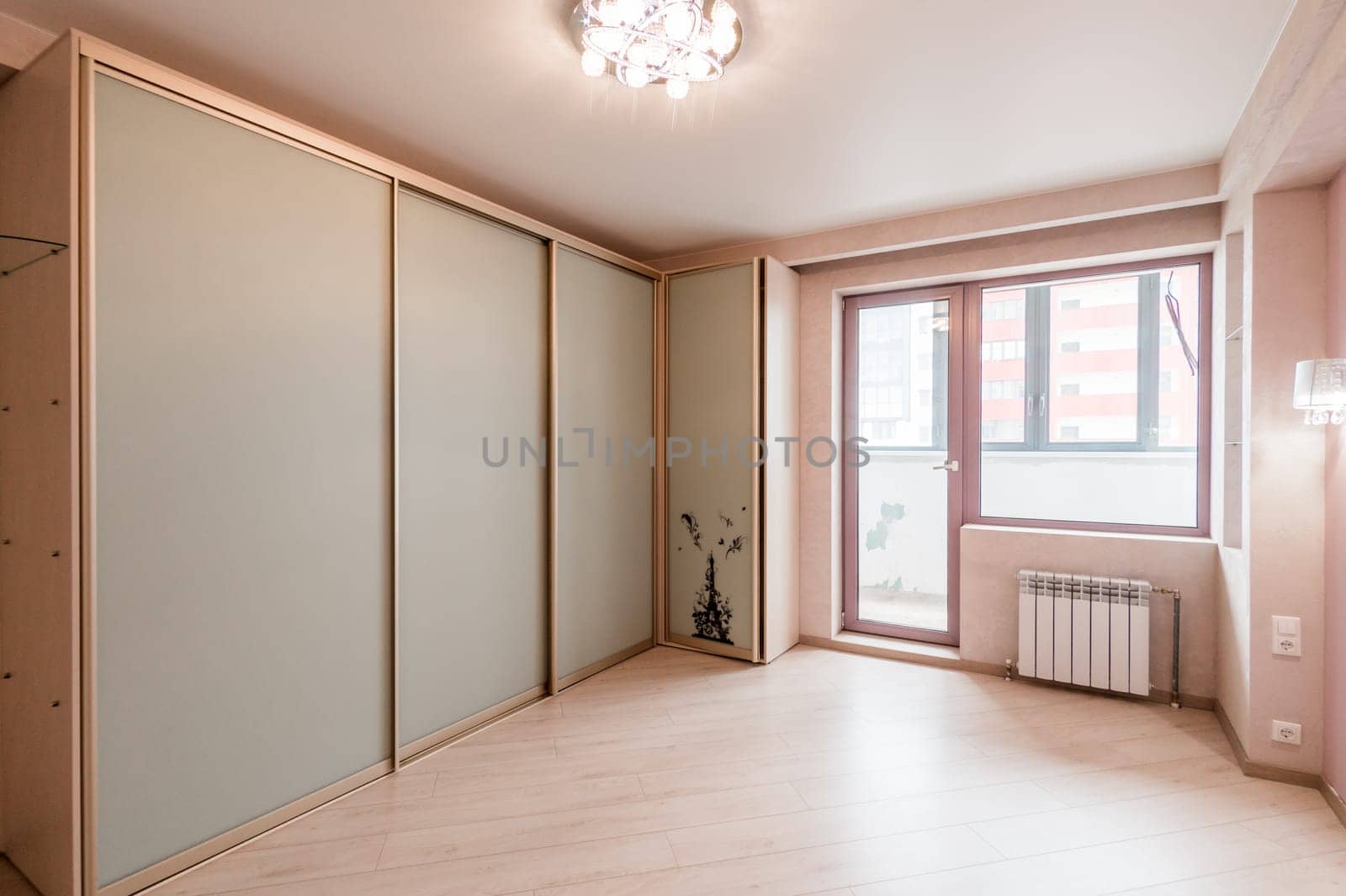 Russia, Moscow- June 11, 2019: interior room apartment. standard repair decoration in hostel