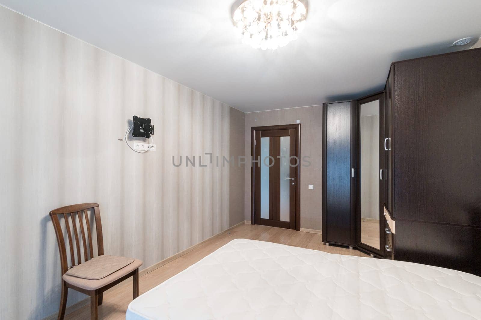 Russia, Moscow- June 11, 2019: interior room apartment. standard repair decoration in hostel