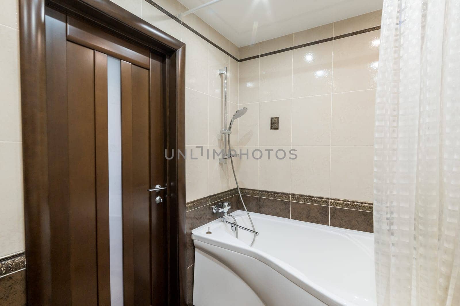 Russia, Moscow- June 11, 2019: interior room apartment. modern bathroom, sink, decoration elements, toilet