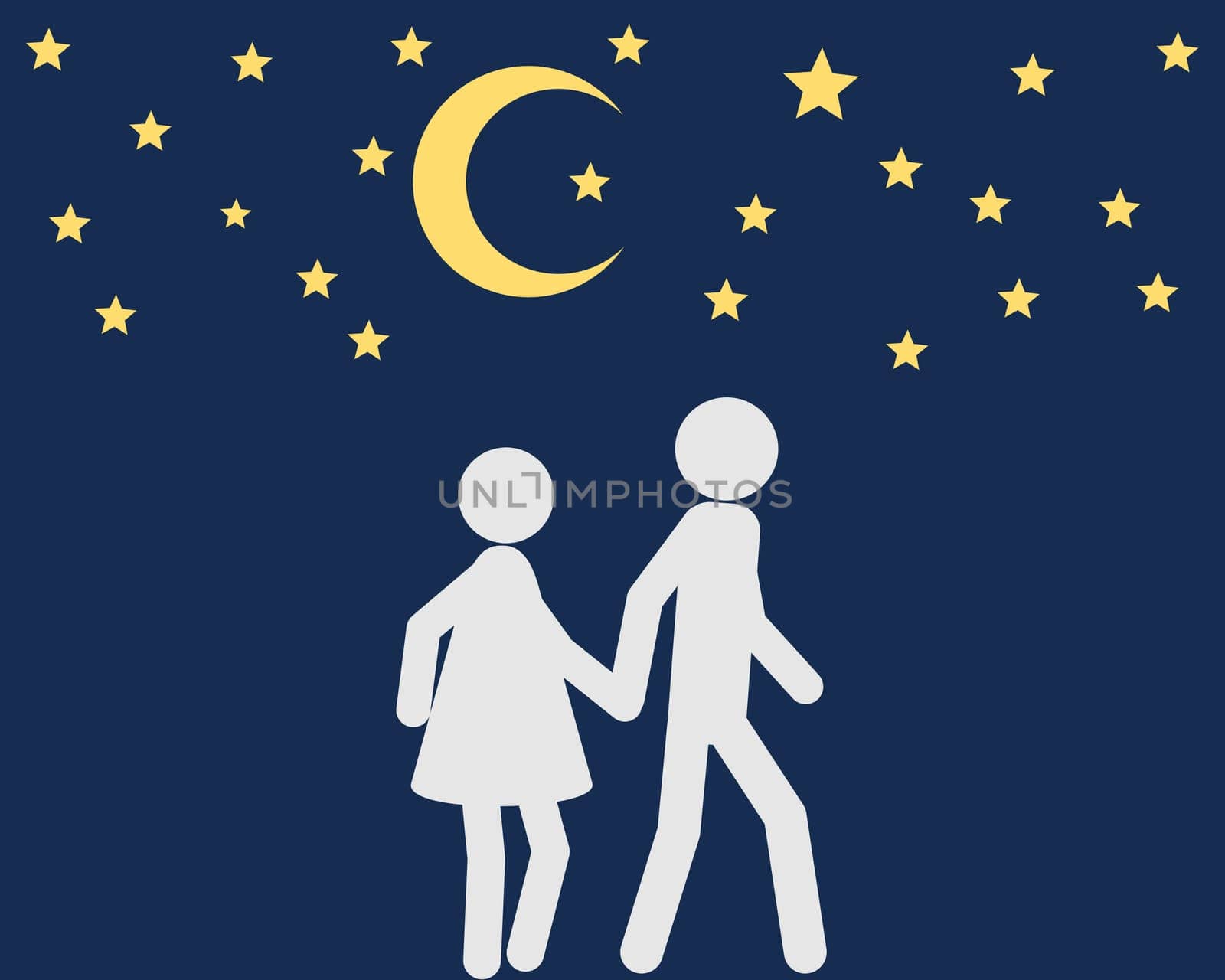 Mann und Frau beim spazieren gehen Hand in Hand
