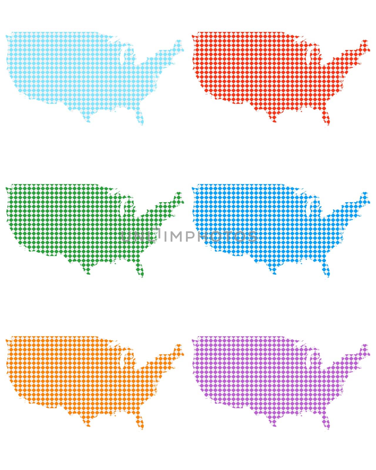 Karten der USA mit kleinen Rauten