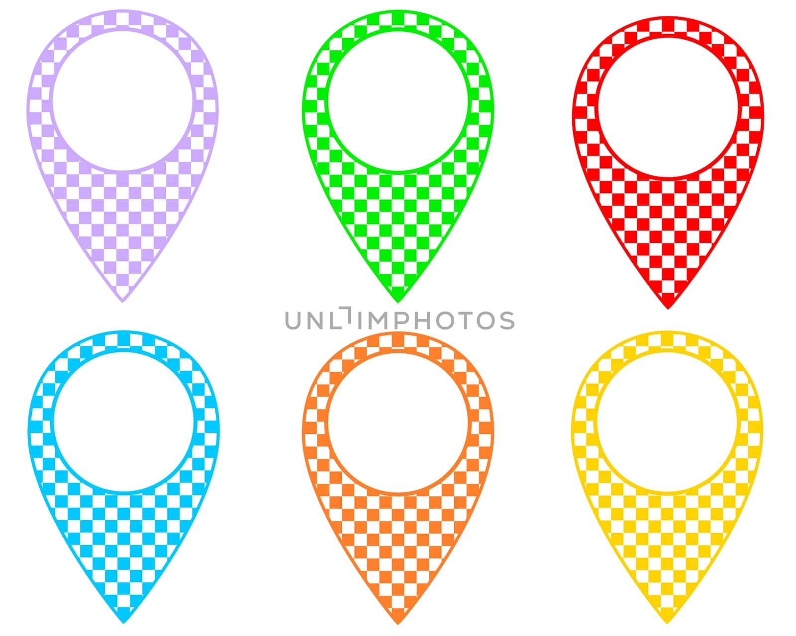 Pins aus unterschiedlichen Mustern