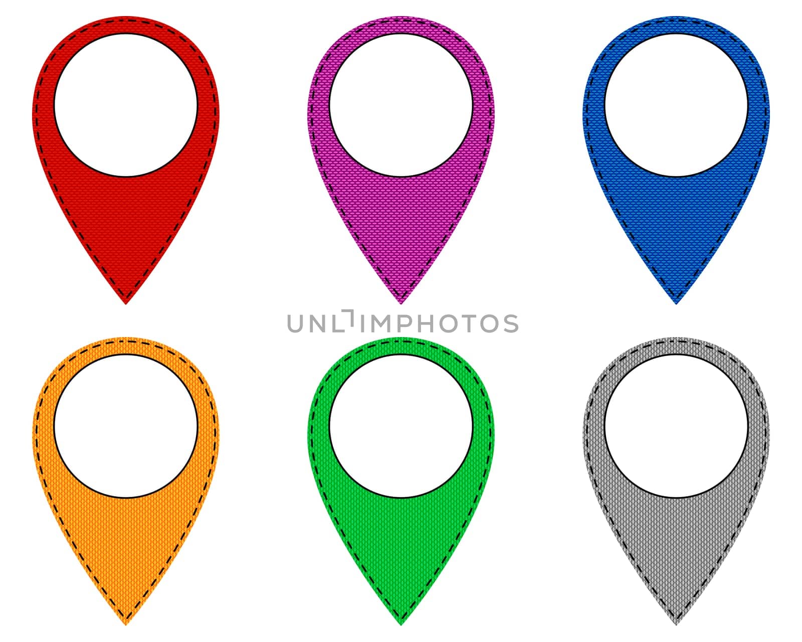 Pins aus unterschiedlichen Mustern