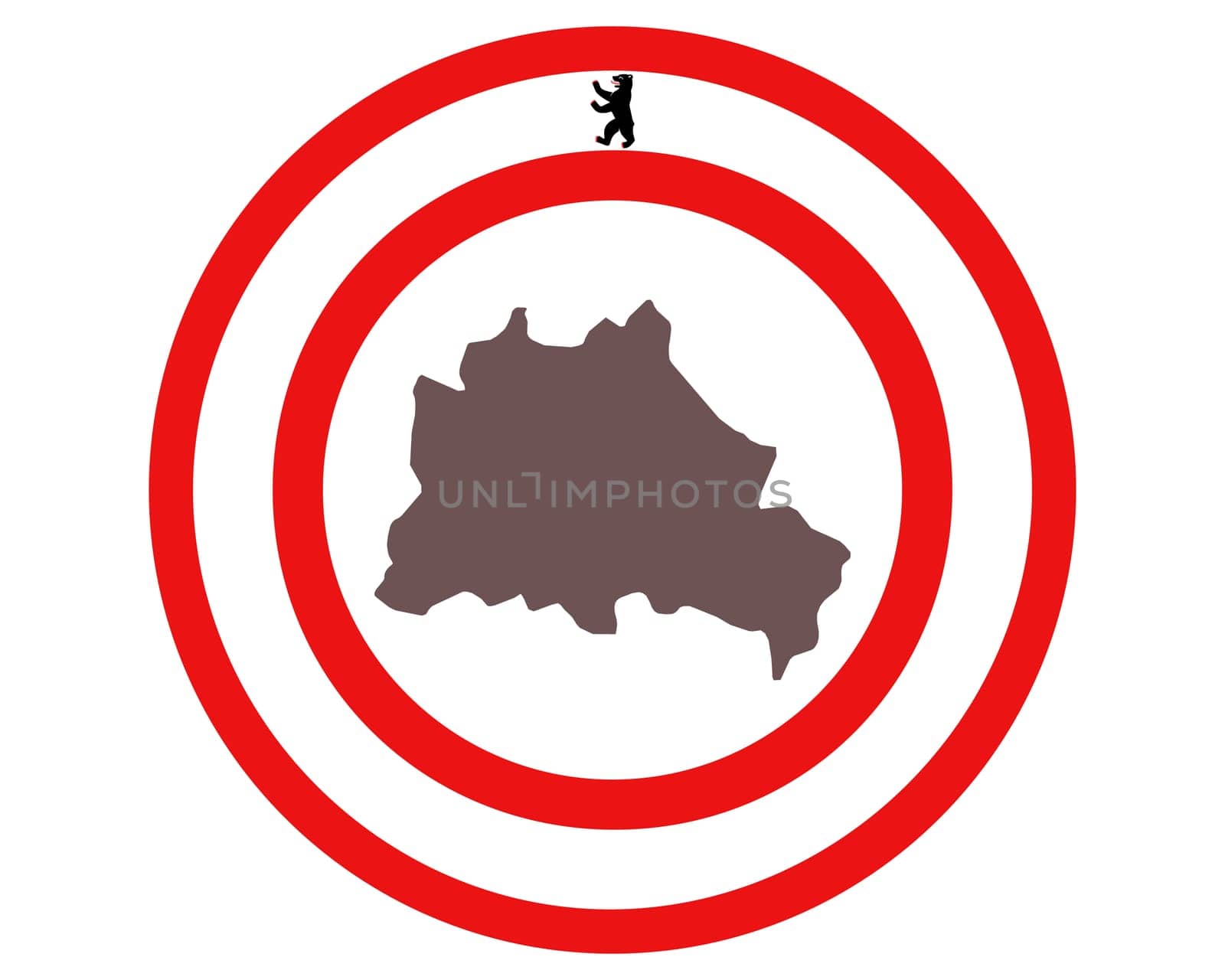 Landkarte von Berlin auf Hintergrund mit Fahne