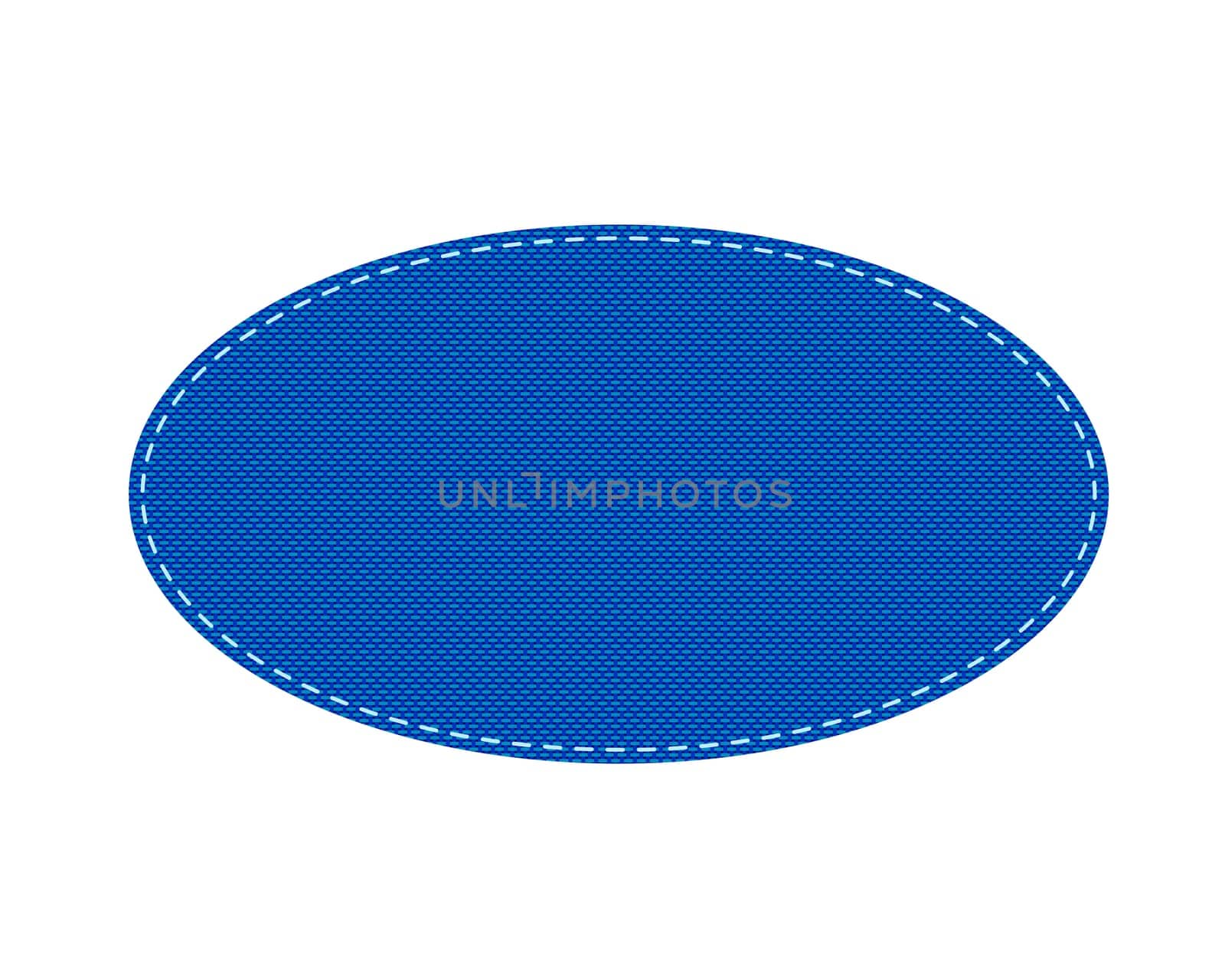 Oval patch with stitches