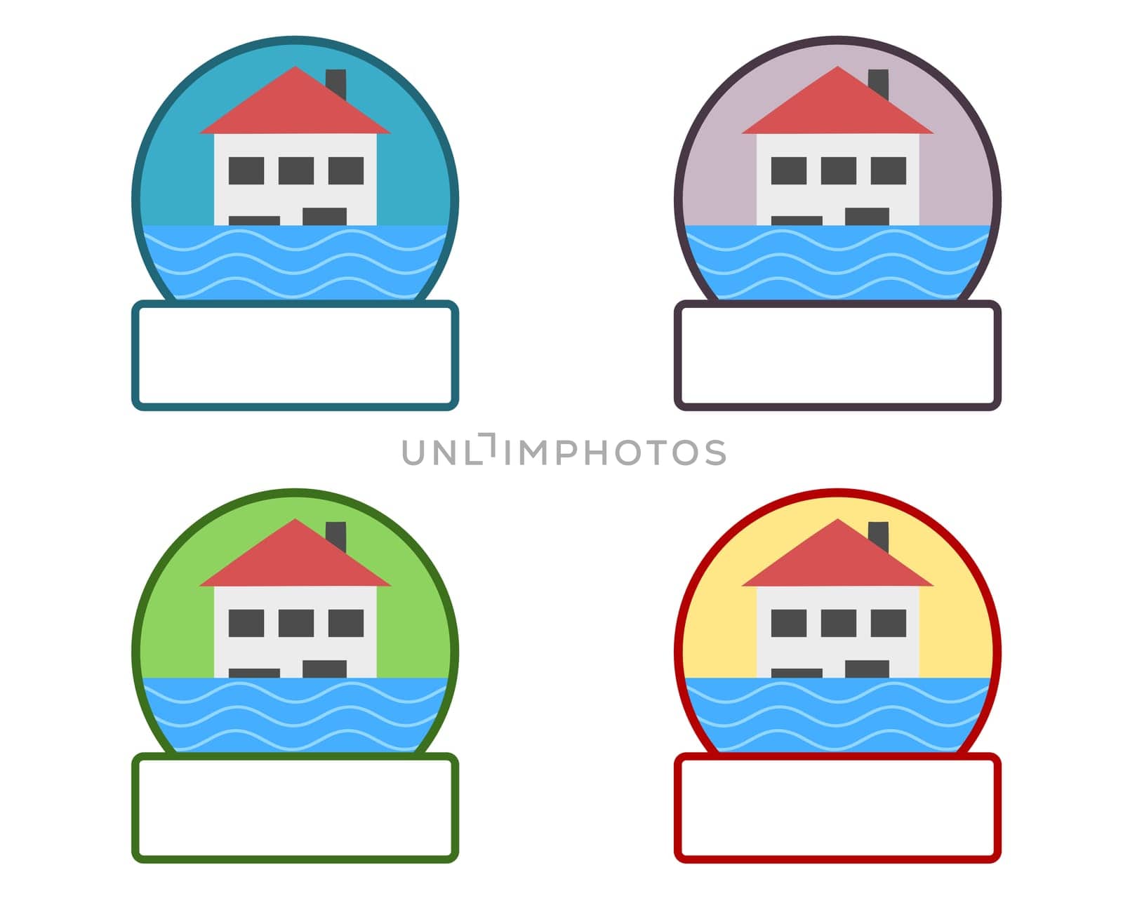 Emblem mit Hochwassersymbol und Textfreiraum