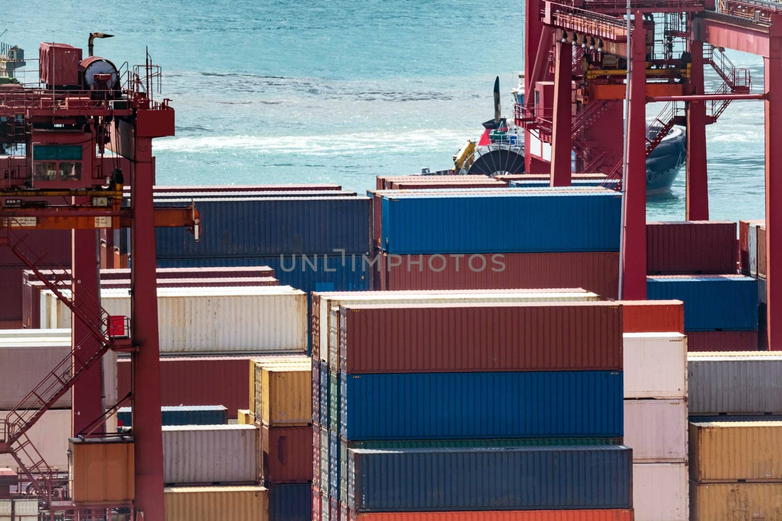 Working at Tshing yi Hong Kong Port for shipping and freight transportation and global business import and export background