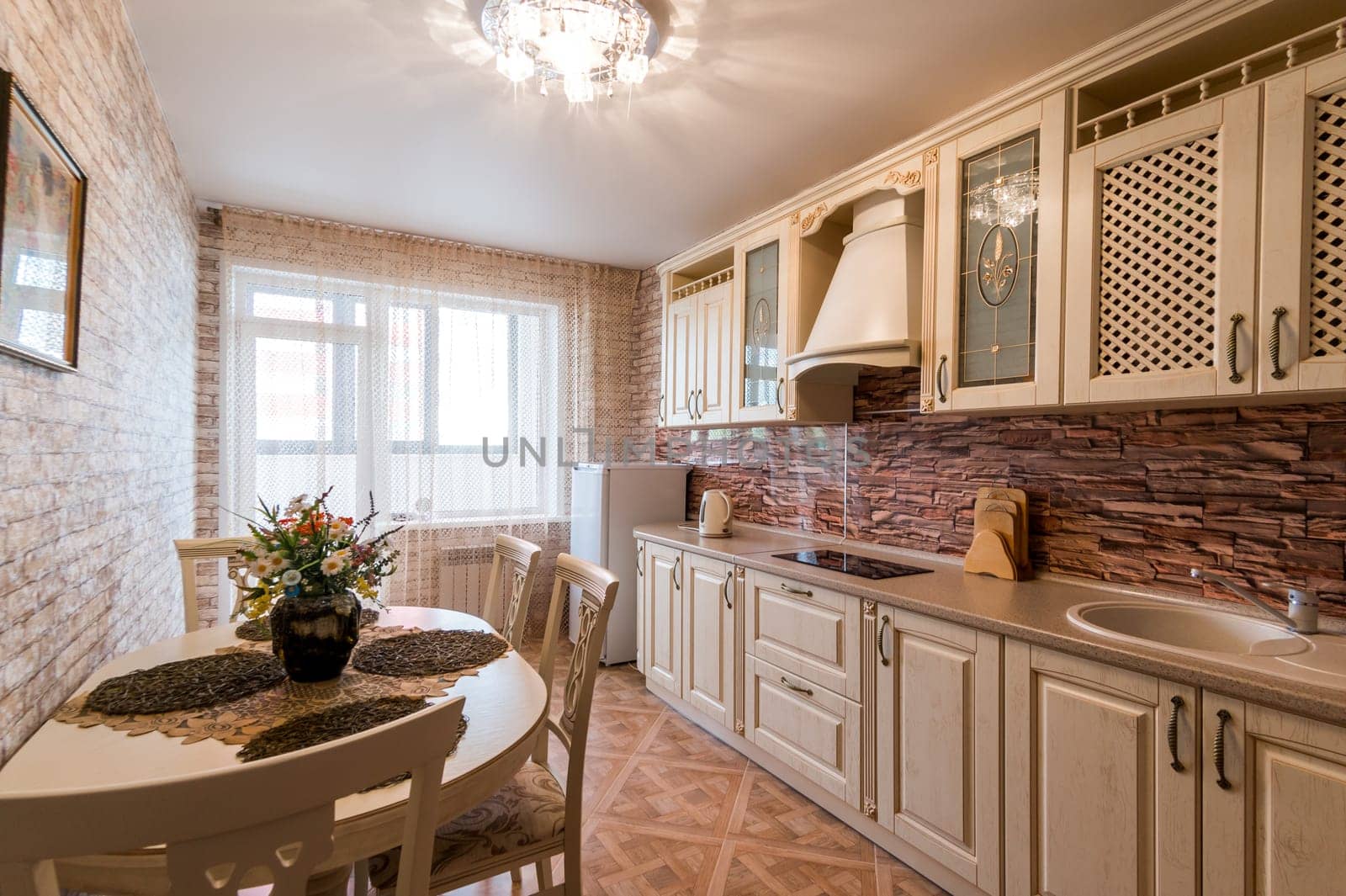 Russia, Moscow- June 11, 2019: interior room apartment. standard repair decoration in hostel