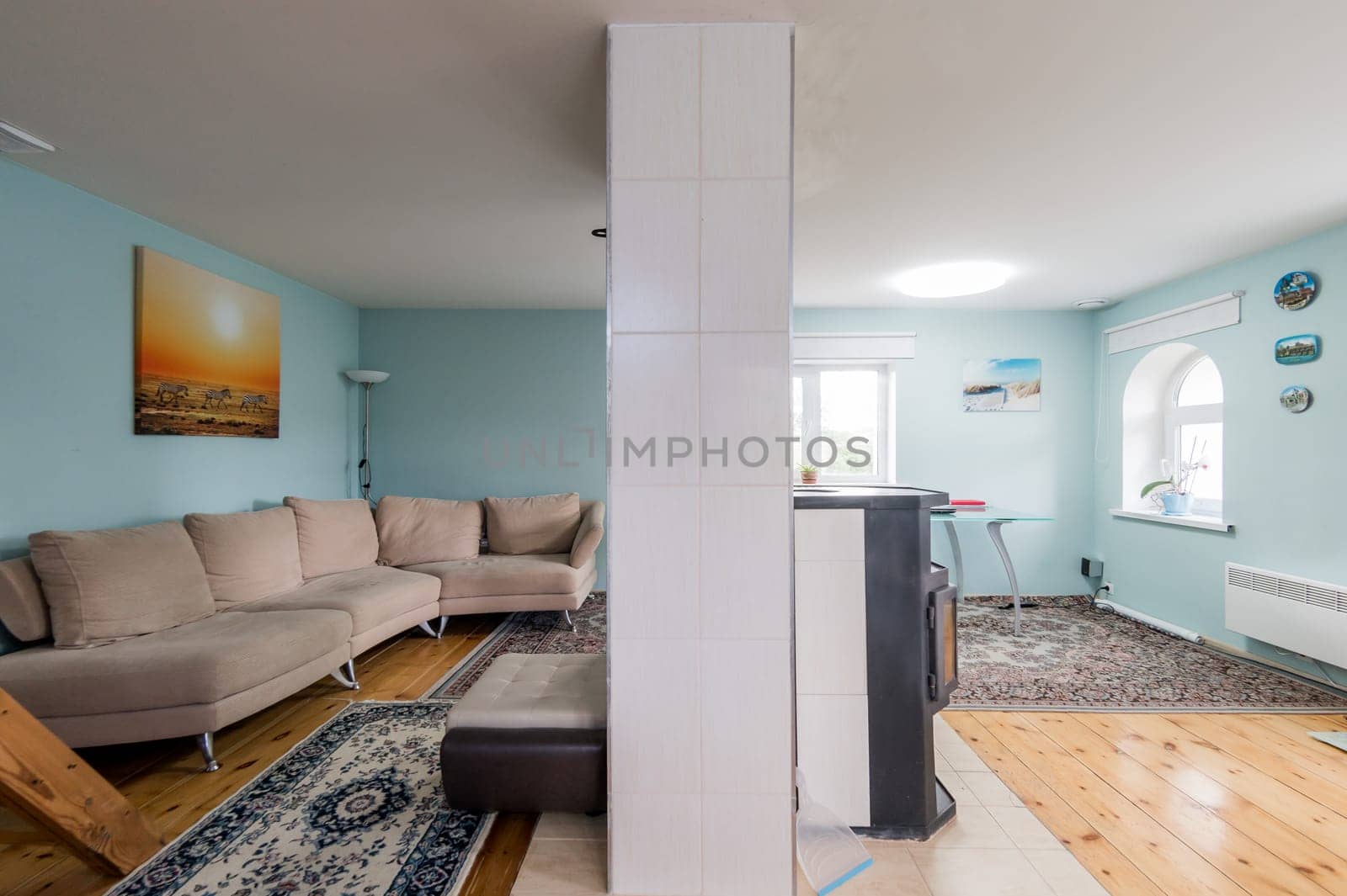 Russia, Moscow- June 11, 2019: interior room apartment. standard repair decoration in hostel