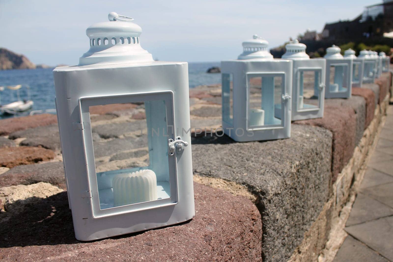 White series of lanterns in Italy