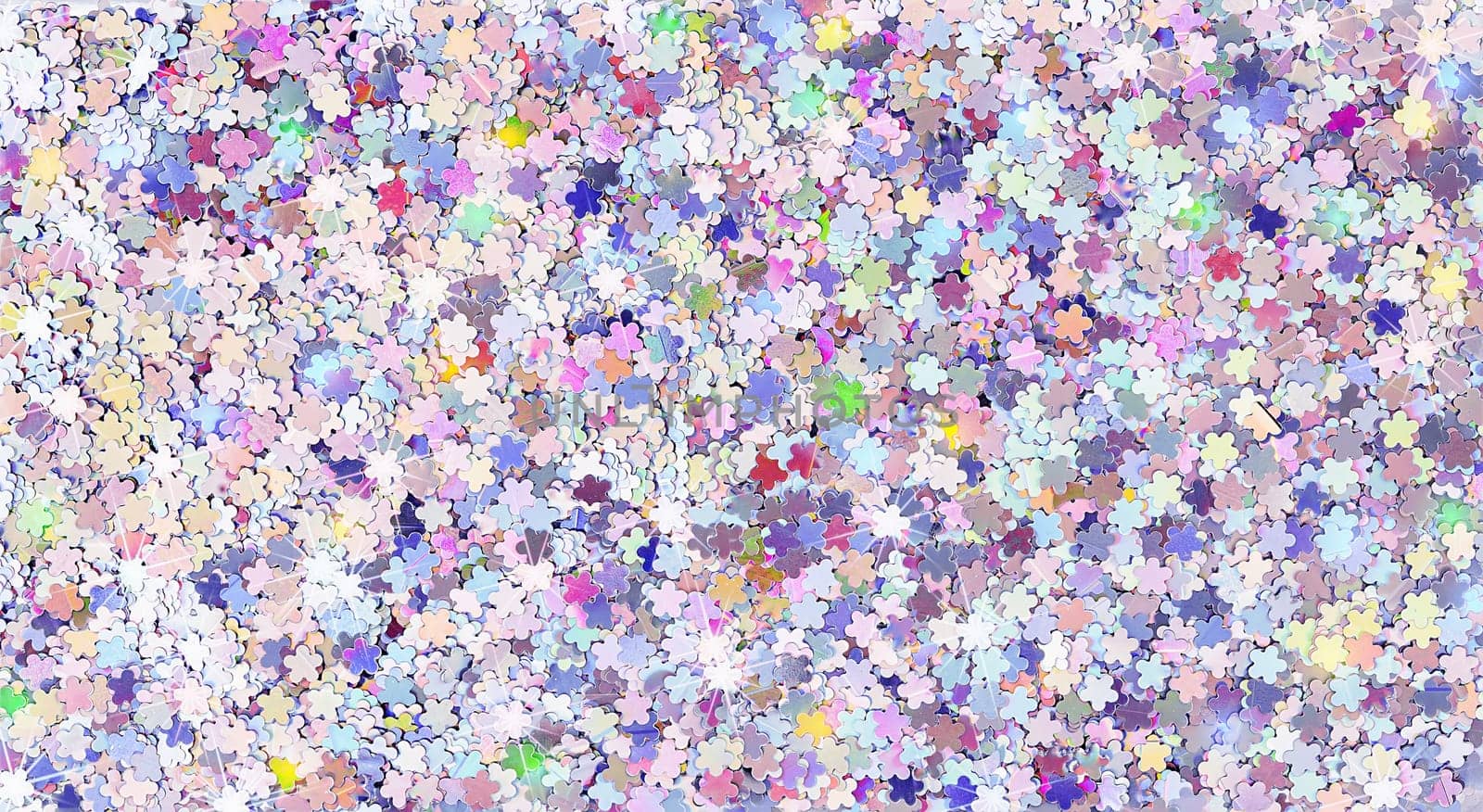 Real shiny flower shape shaped sparkles textured background