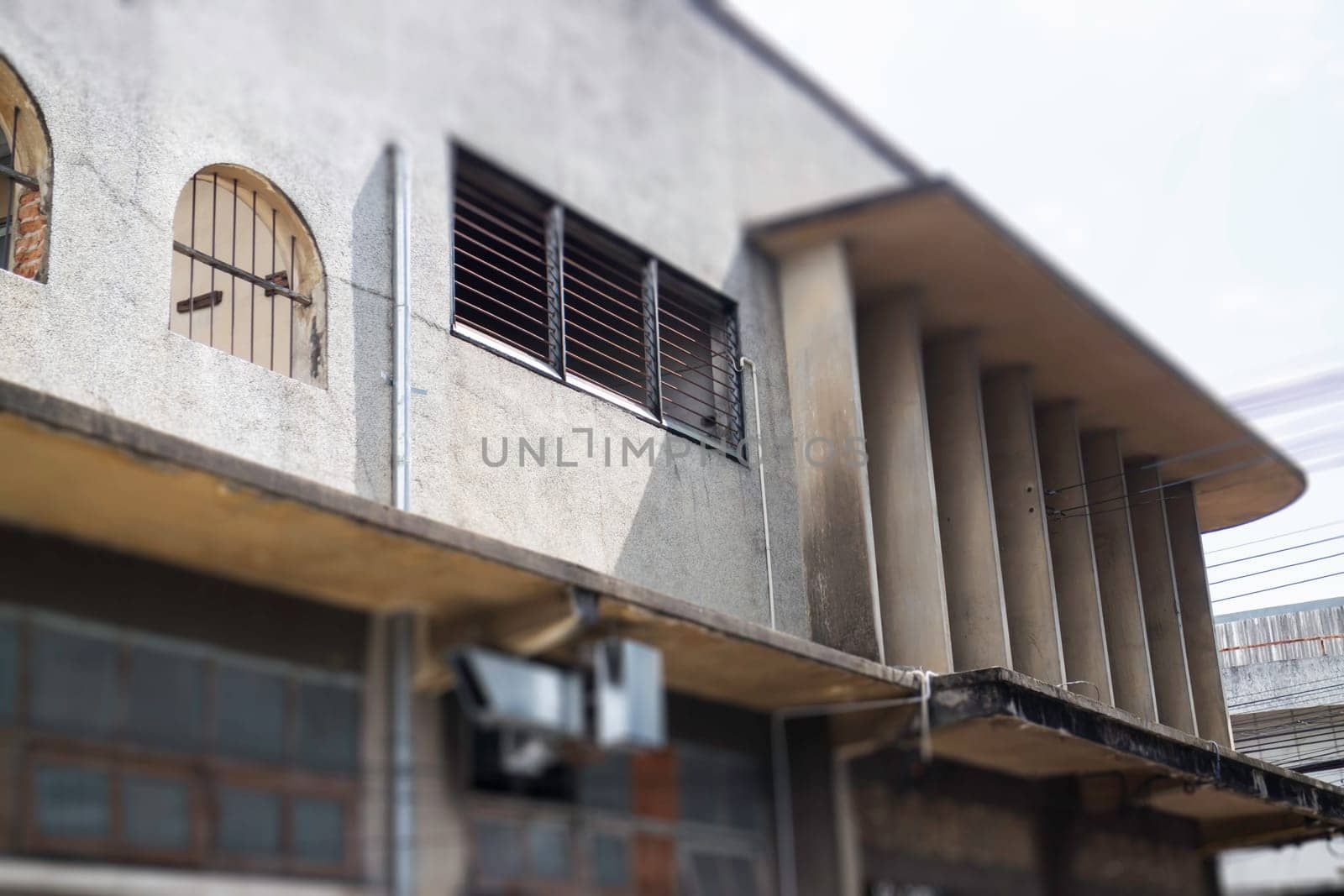 Old concrete grunge wall of building, stock photo