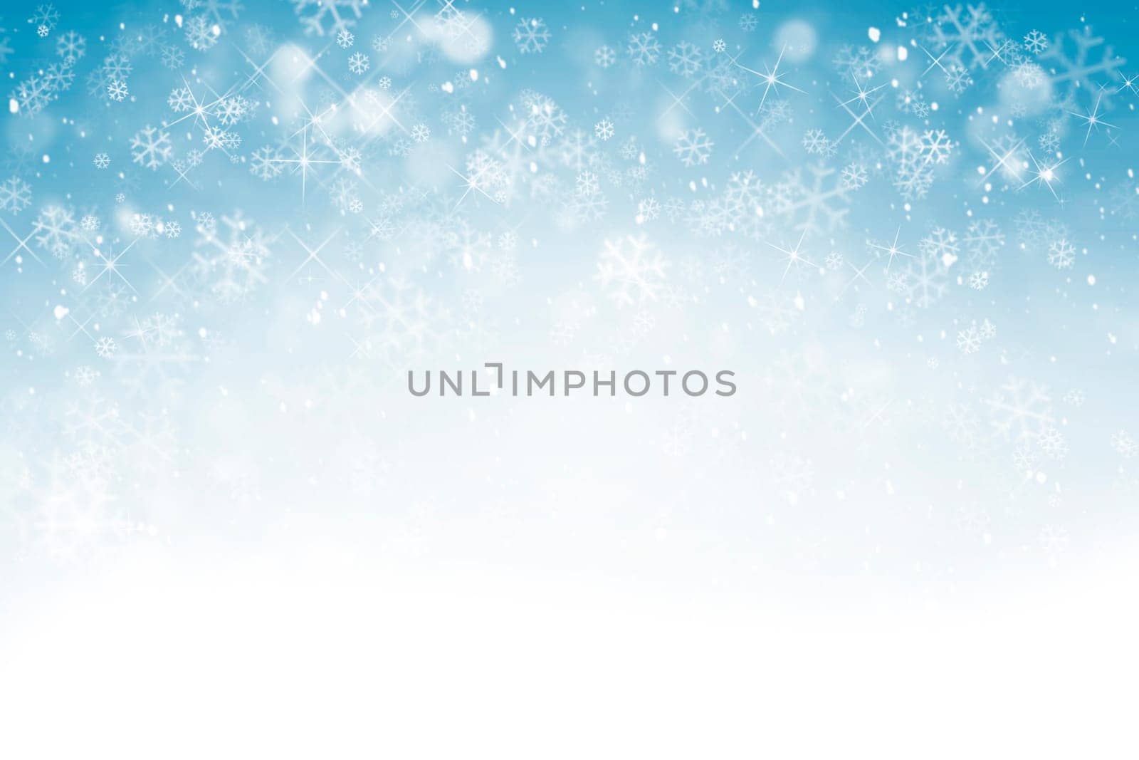 abstract winter sky background with snowflakes