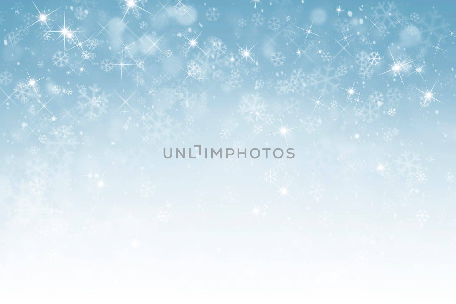 abstract winter sky background with snowflakes