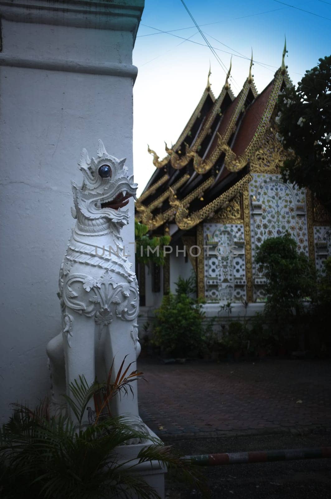 Chiang Mai , Thailand : September 14 2019 : Wat Ket Karam chapel decorated with stucco designs is very exquisite.