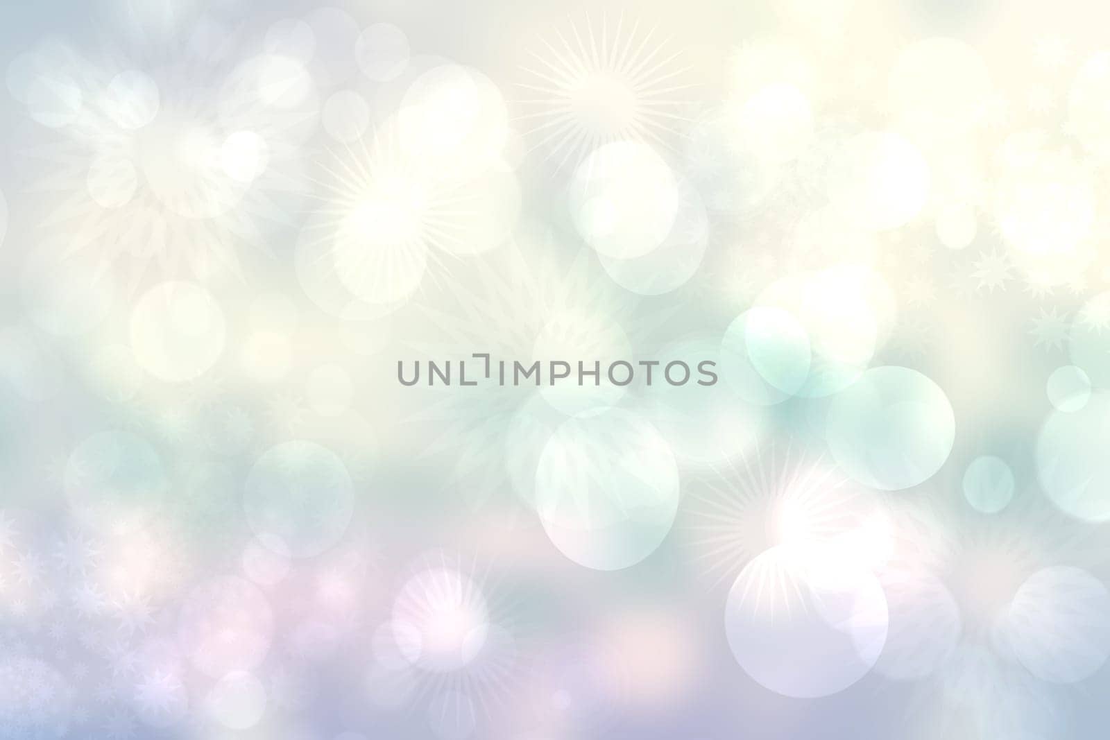 Abstract blurred festive delicate winter christmas or Happy New Year background texture with shiny light turquoise pink and bright bokeh lighted stars. Card concept.