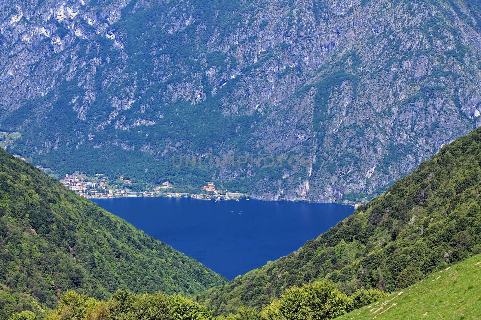 Lake Como in the middle of the mountains