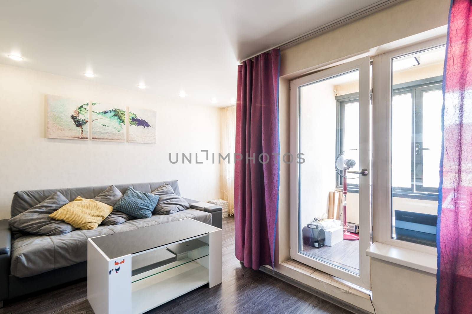 Russia, Moscow- June 11, 2019: interior room apartment. standard repair decoration in hostel