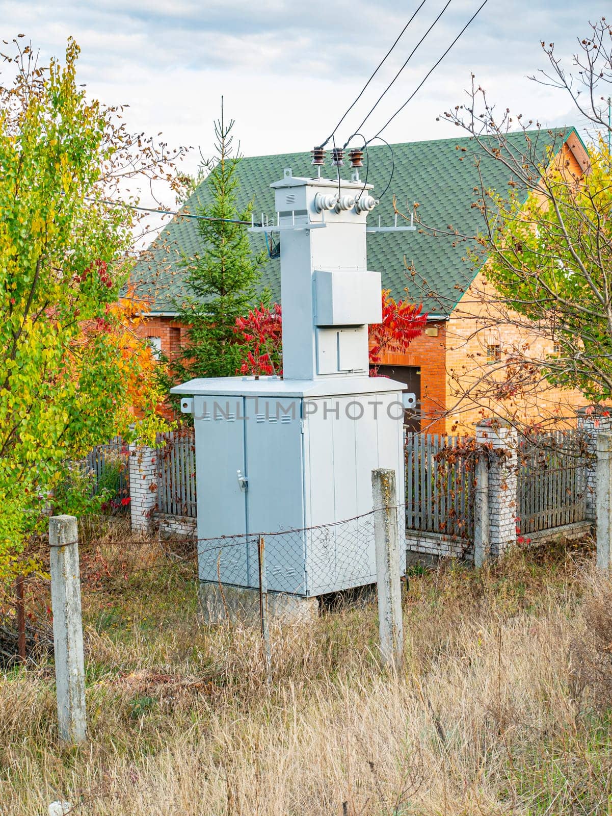 Transformer for the transmission of electricity on the street. Industry. Technologies.