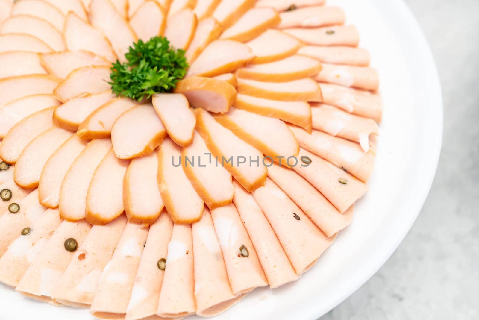 Variety of Cold cut, Chicken and pork, for salad station in buffet line