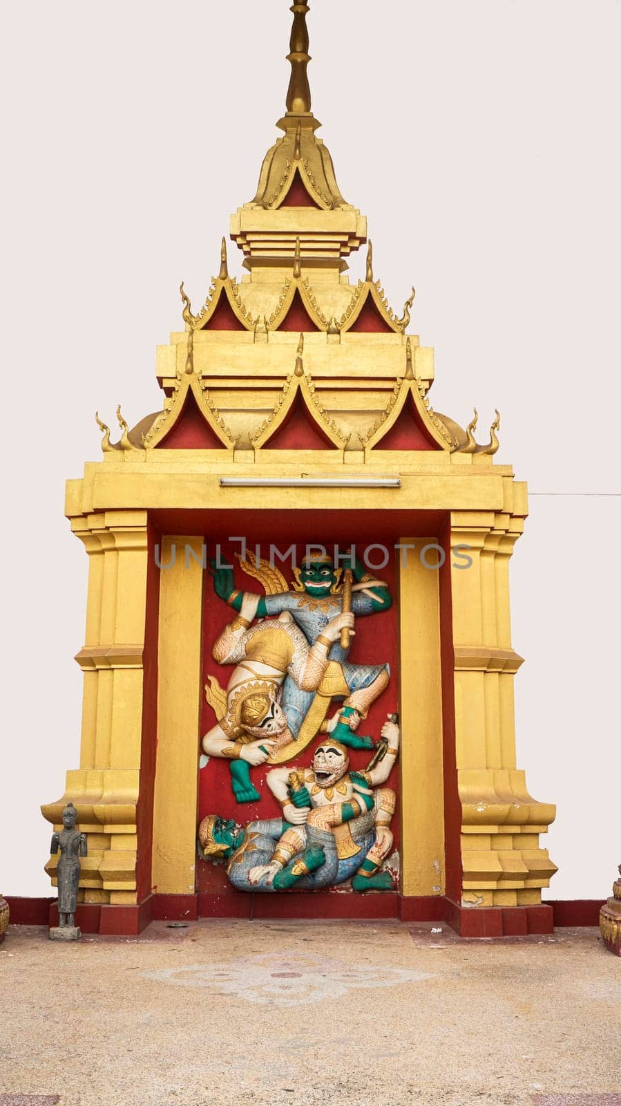 That Luang gold temple Laos landmark entrance door