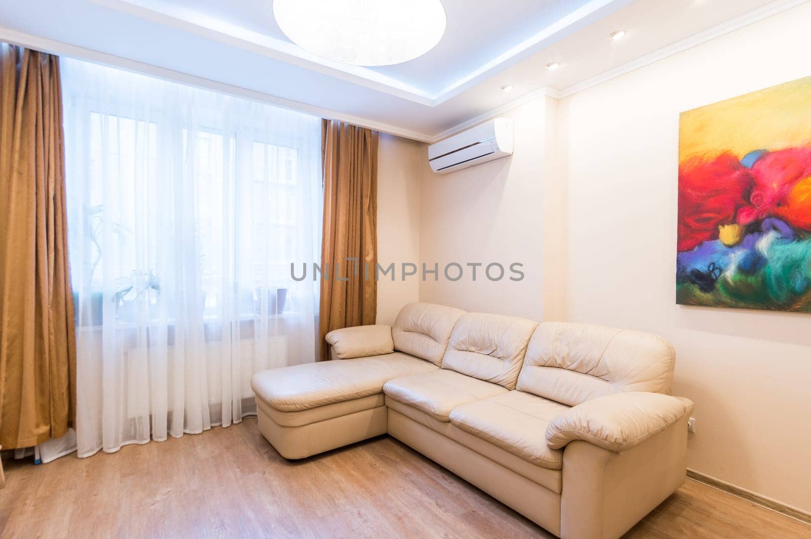 Russia, Moscow- June 11, 2019: interior room apartment. standard repair decoration in hostel