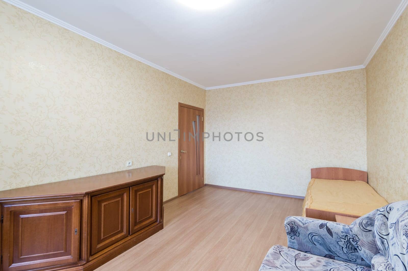 Russia, Moscow- June 11, 2019: interior room apartment. standard repair decoration in hostel