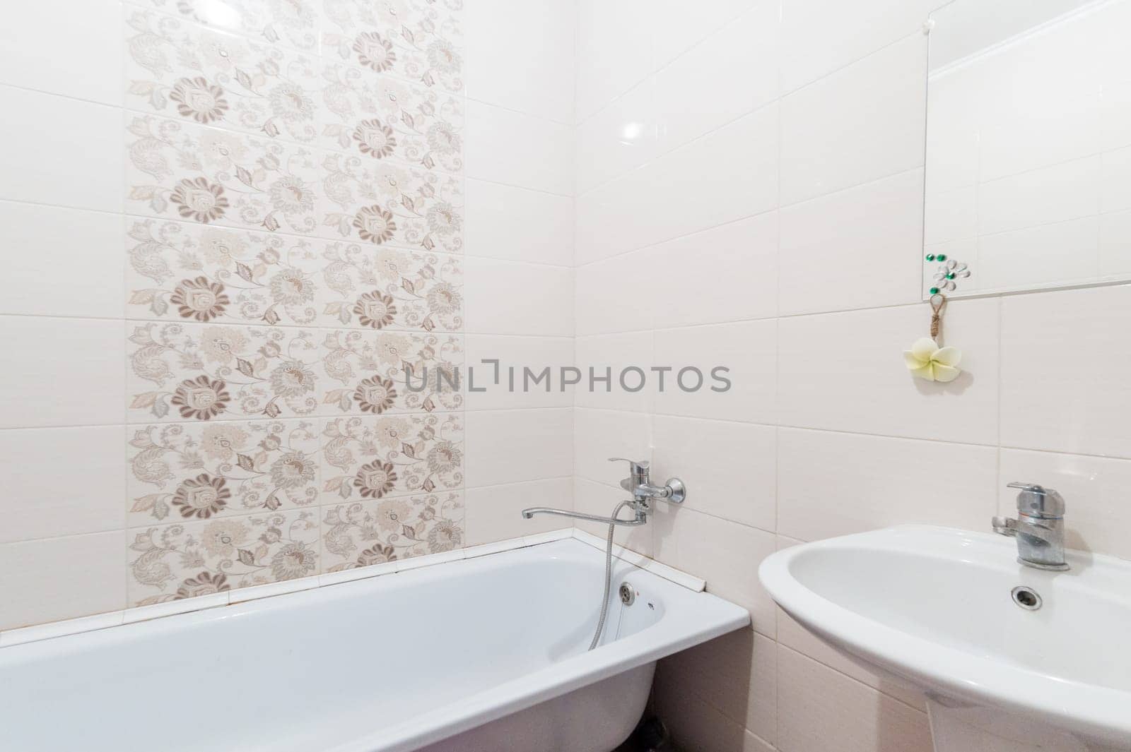 Russia, Moscow- June 11, 2019: interior room apartment. standard repair decoration in hostel. bathroom and toilet