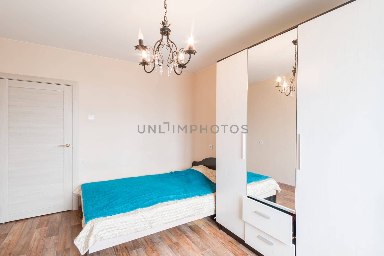 Russia, Moscow- June 11, 2019: interior room apartment. standard repair decoration in hostel