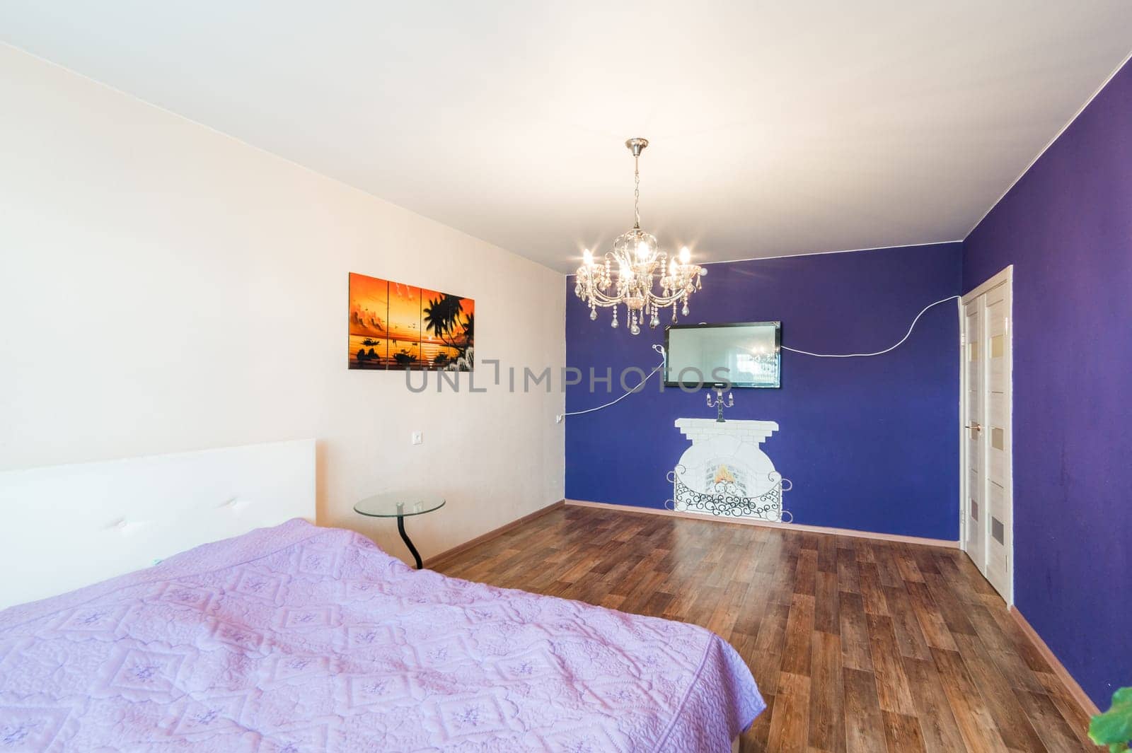 Russia, Moscow- June 11, 2019: interior room apartment. standard repair decoration in hostel