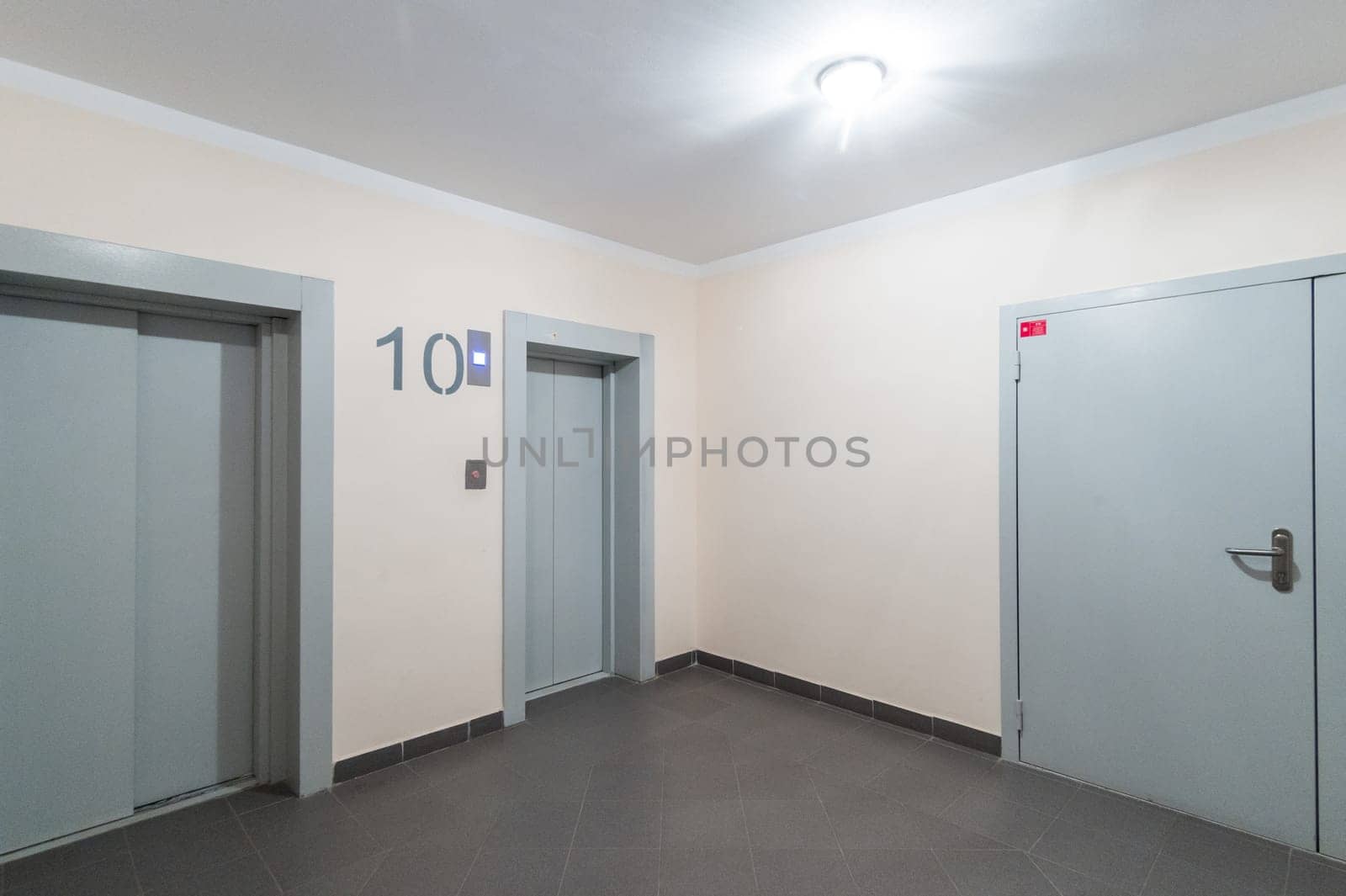 Russia, Moscow- June 11, 2019: interior room apartment. standard repair decoration in hostel. public place, staircase