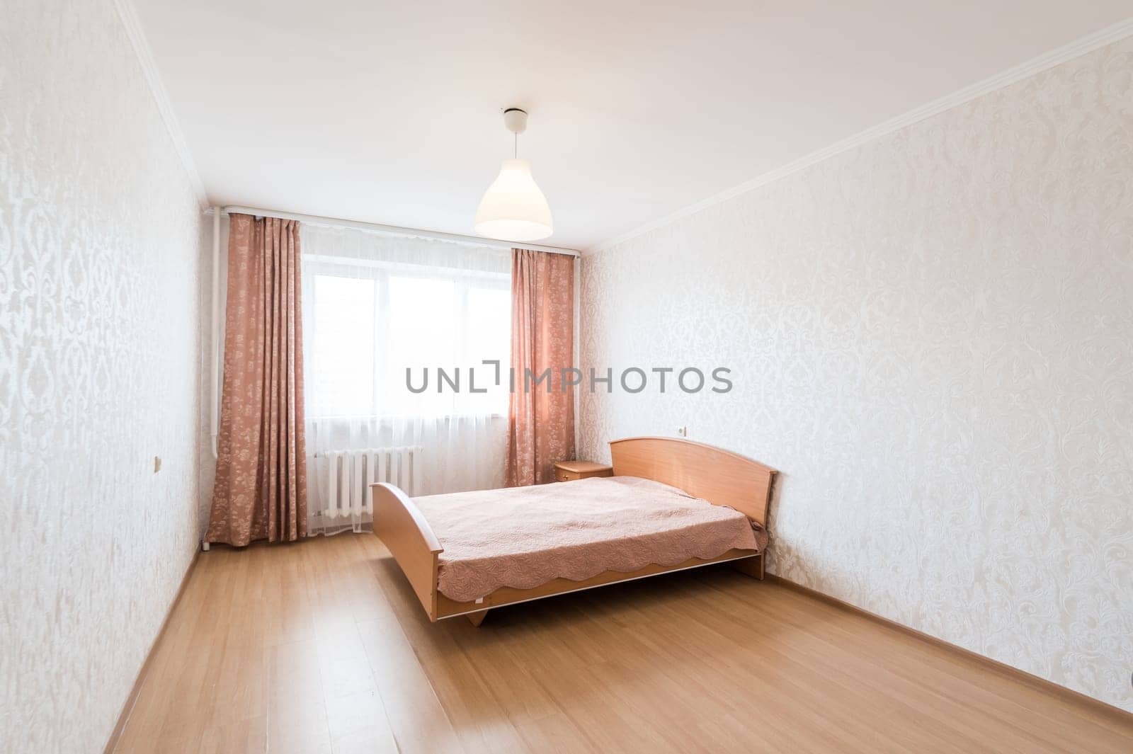Russia, Moscow- June 11, 2019: interior room apartment. standard repair decoration in hostel