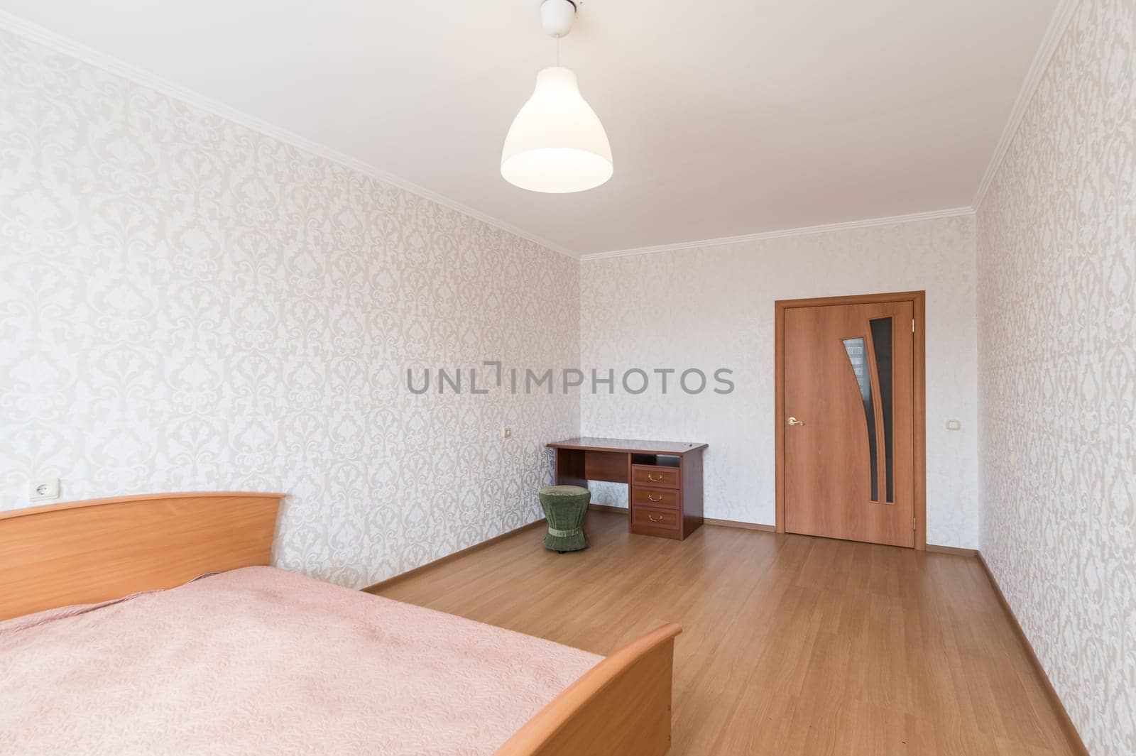 Russia, Moscow- June 11, 2019: interior room apartment. standard repair decoration in hostel