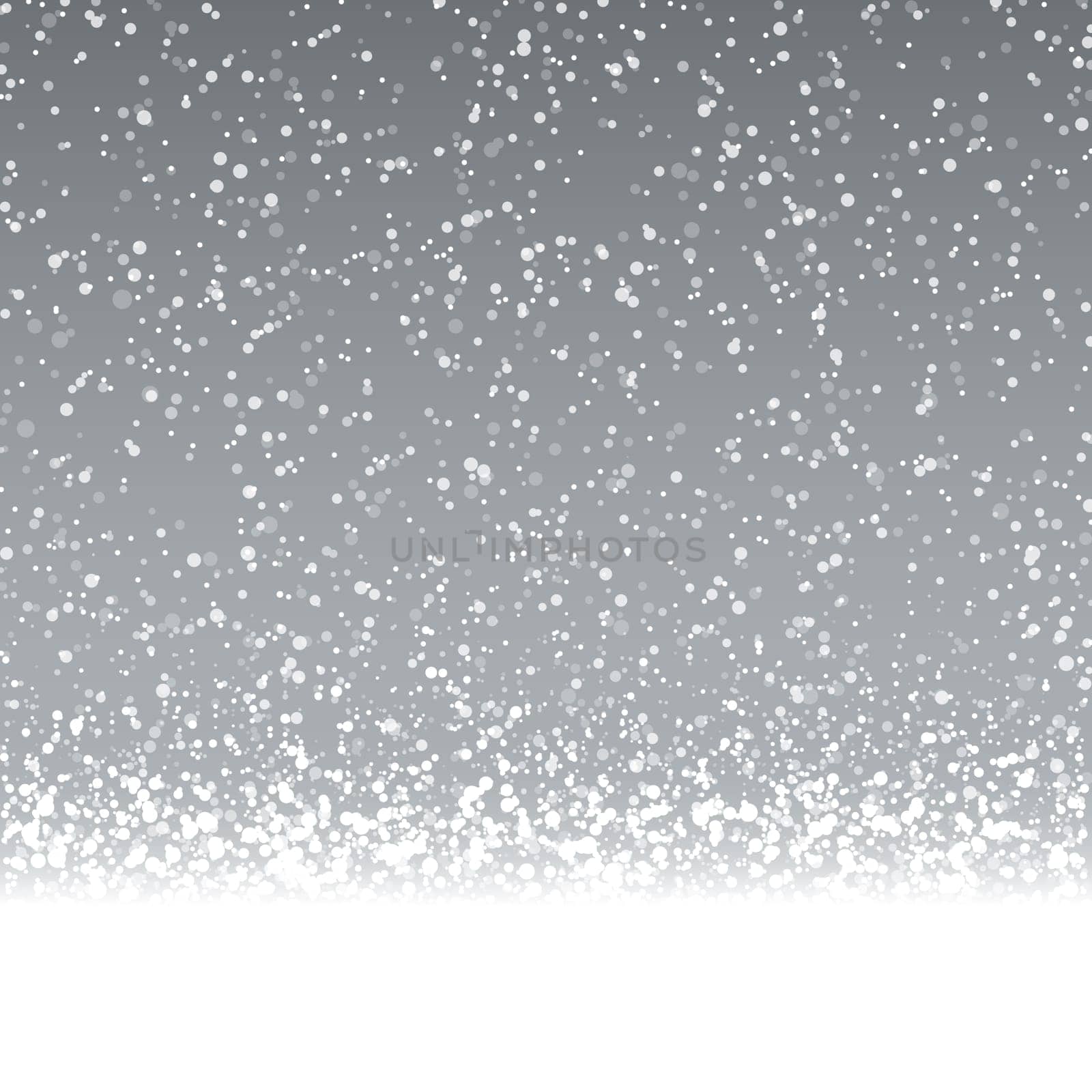 vector file with beautiful falling snow flakes on silver colored background