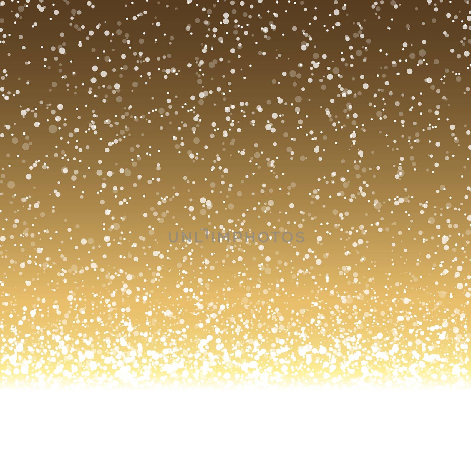 vector file with beautiful falling snow flakes on golden colored background
