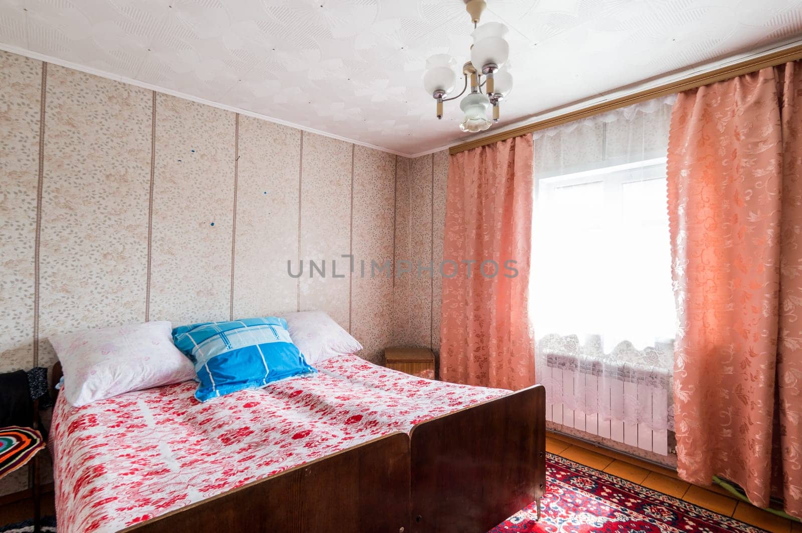 Russia, Moscow- June 12, 2019: interior room apartment. standard repair decoration in hostel
