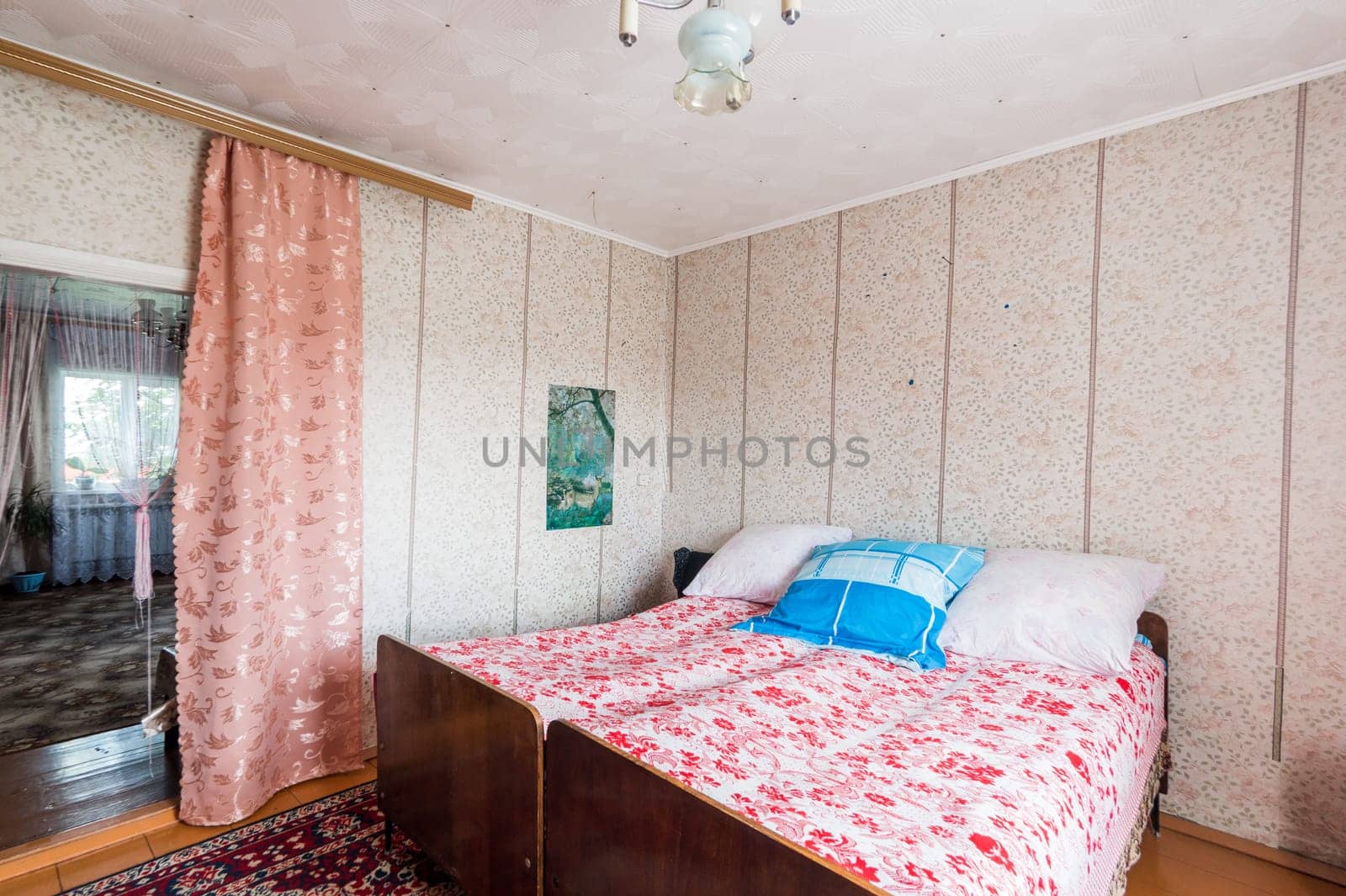 Russia, Moscow- June 12, 2019: interior room apartment. standard repair decoration in hostel