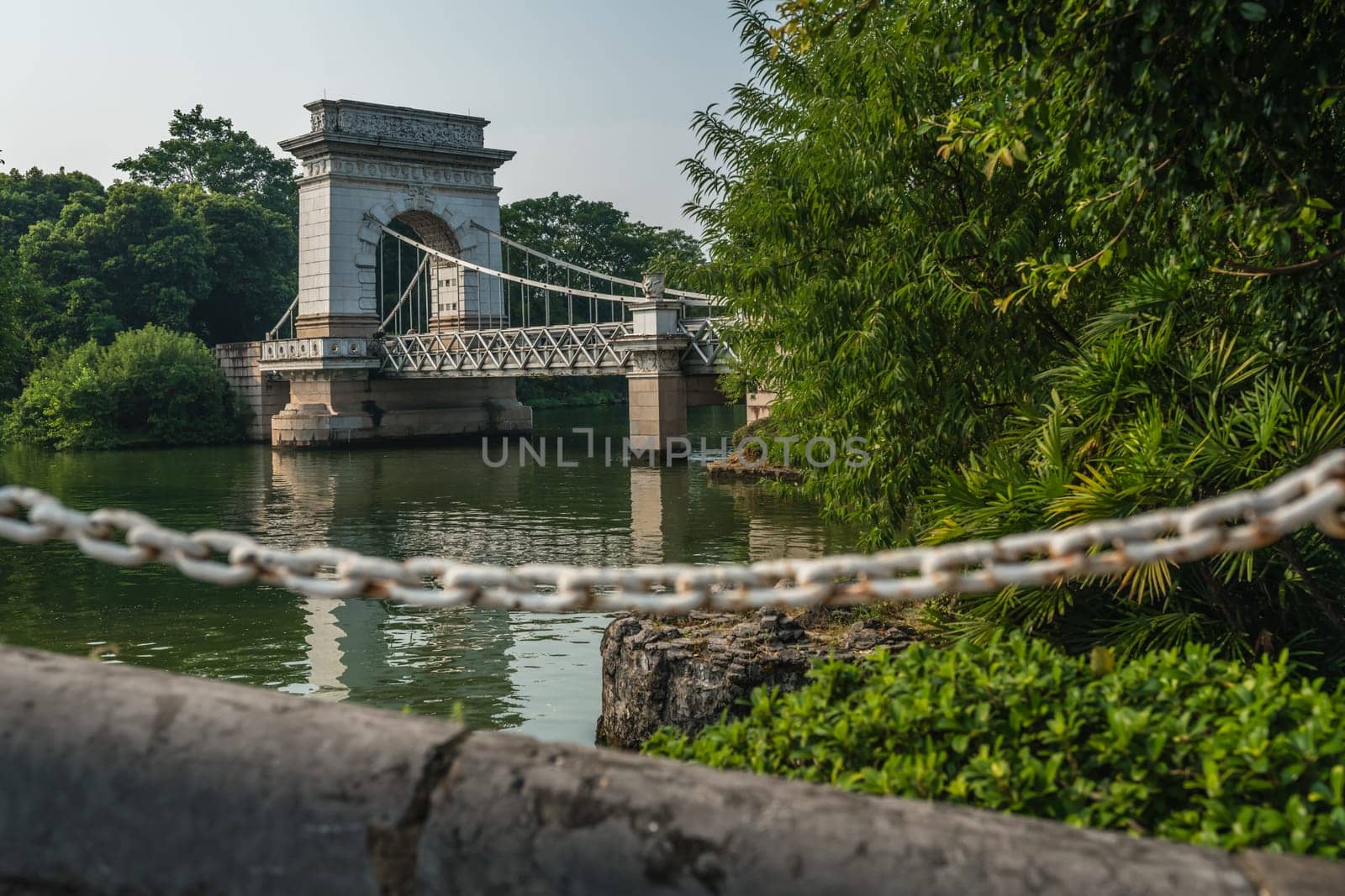 Bridge on the estuary of Rong Lake, Guilin town, Guangxi Province, China