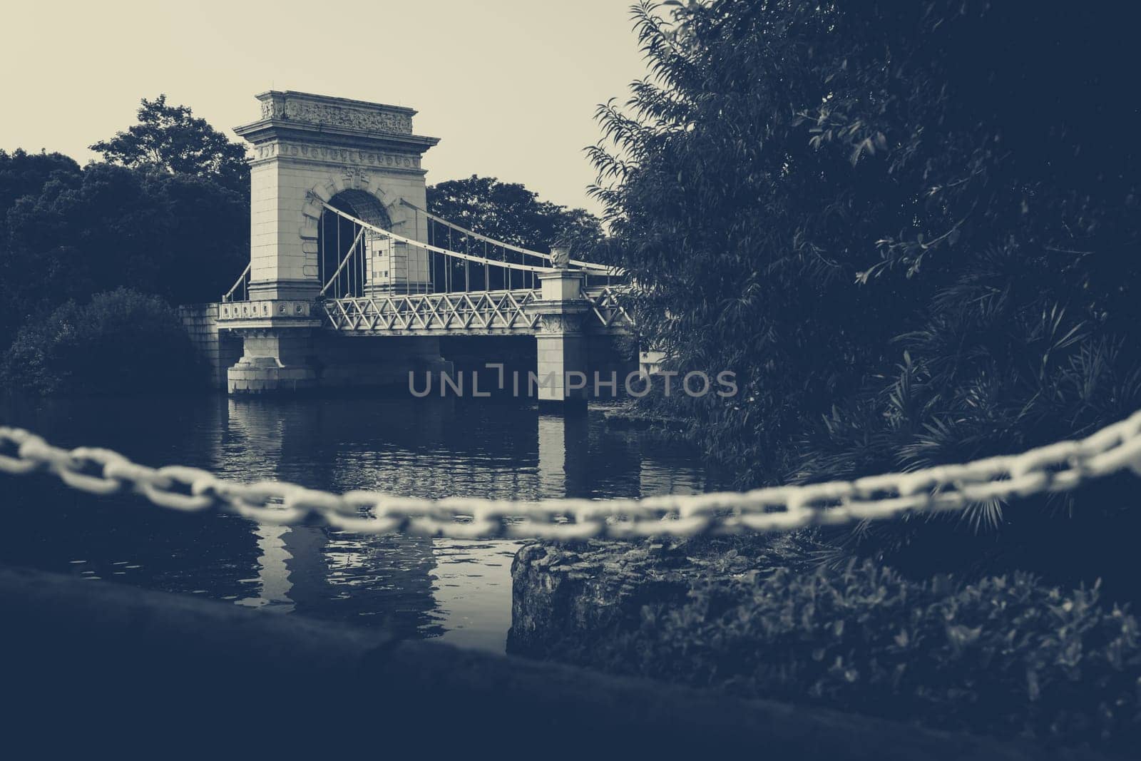 Bridge on the estuary of Rong Lake, Guilin town, Guangxi Province, China