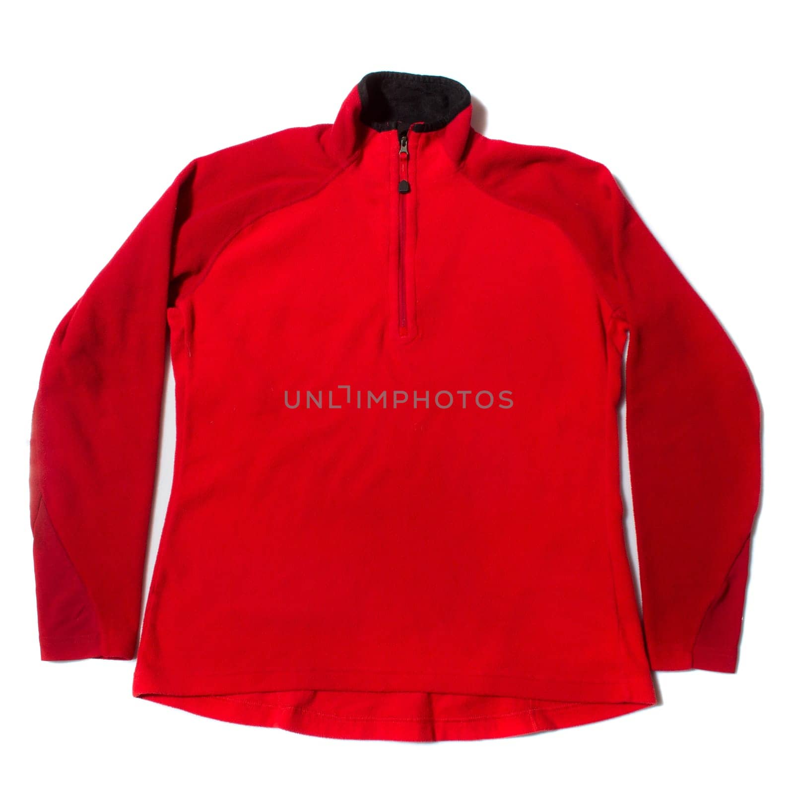 Red womens fleece base layer on white background