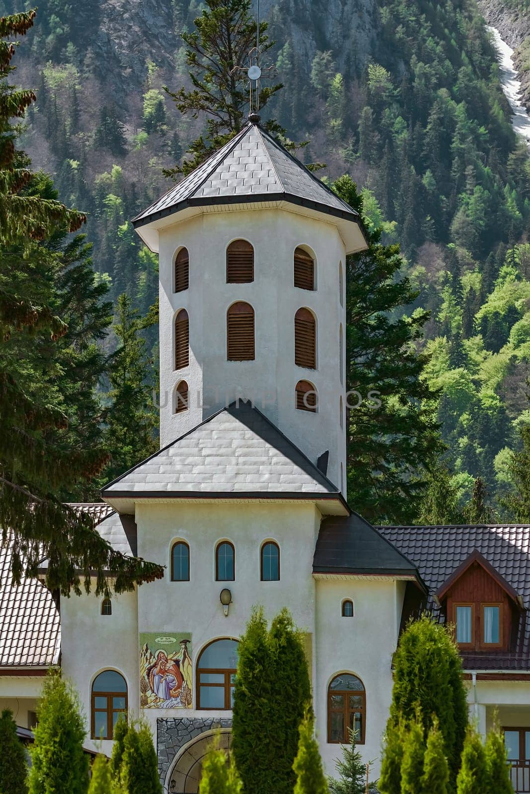 Caraiman Monastery Church at the Foot of the Bucegi Mountains