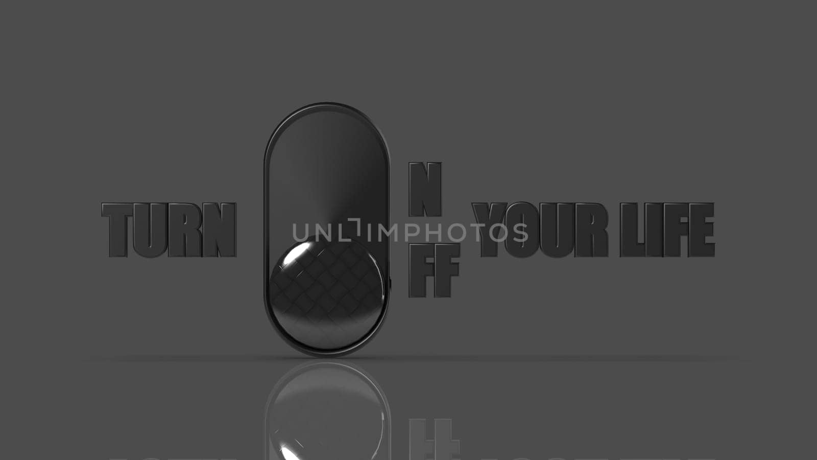 The 3d rendering of turn on/off you life icon